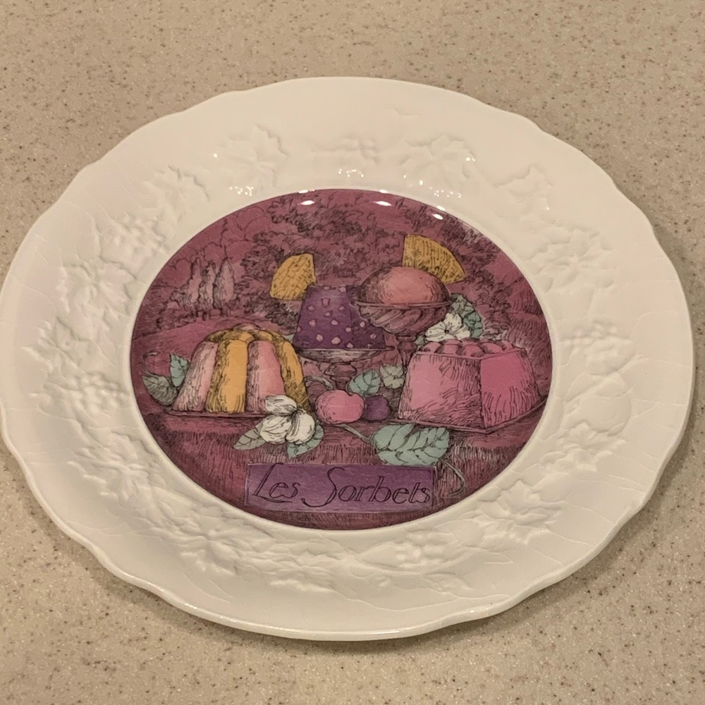 Gien France Les Sorbets Salad Dessert Plate 8 1/2”
